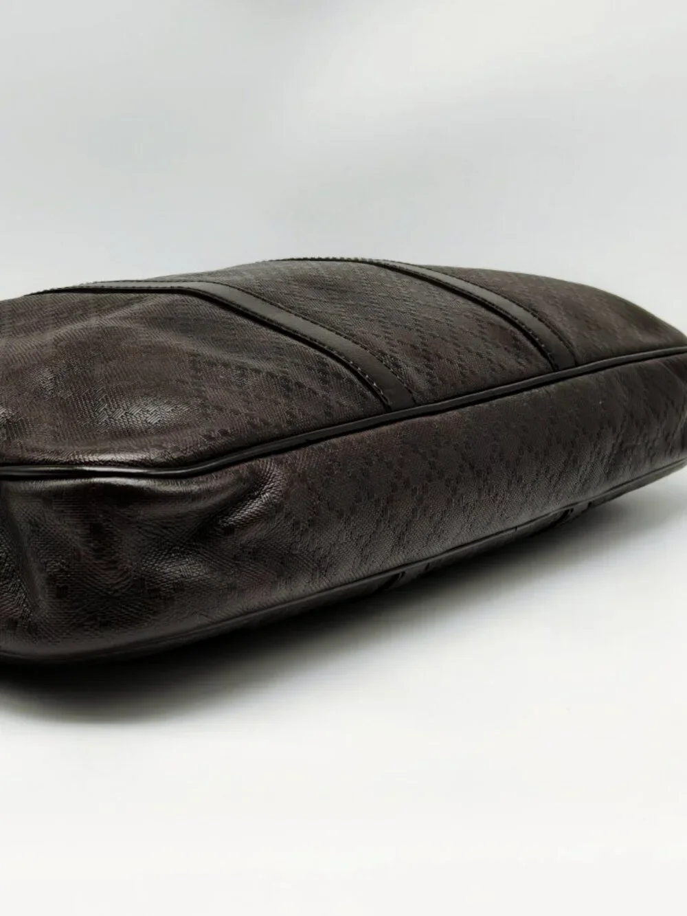 Gucci Brown GG Monogram Briefcase Handbag Top Handle